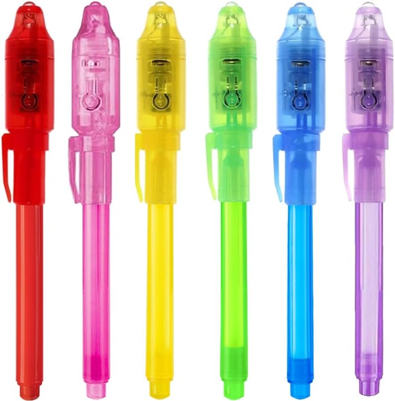 EODVICS Invisible Ink Pen, Upgraded Spy Invisible Ink Pen with UV Light Magic Marker for Secret Message and Kids Christmas Goodies Bags Toy (6pcs) - Image 1